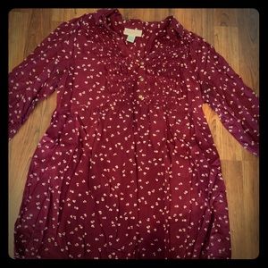 Maroon maternity blouse